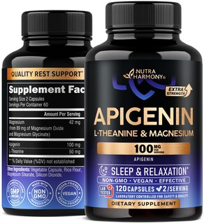Foto 1 | Suplemento Nutraharmony Apigenin 100 Mg Con L-teanina Y Magne - Venta Internacional.