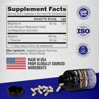 Foto 4 | Suplemento Nutraharmony Apigenin 100 Mg Con L-teanina Y Magne - Venta Internacional.