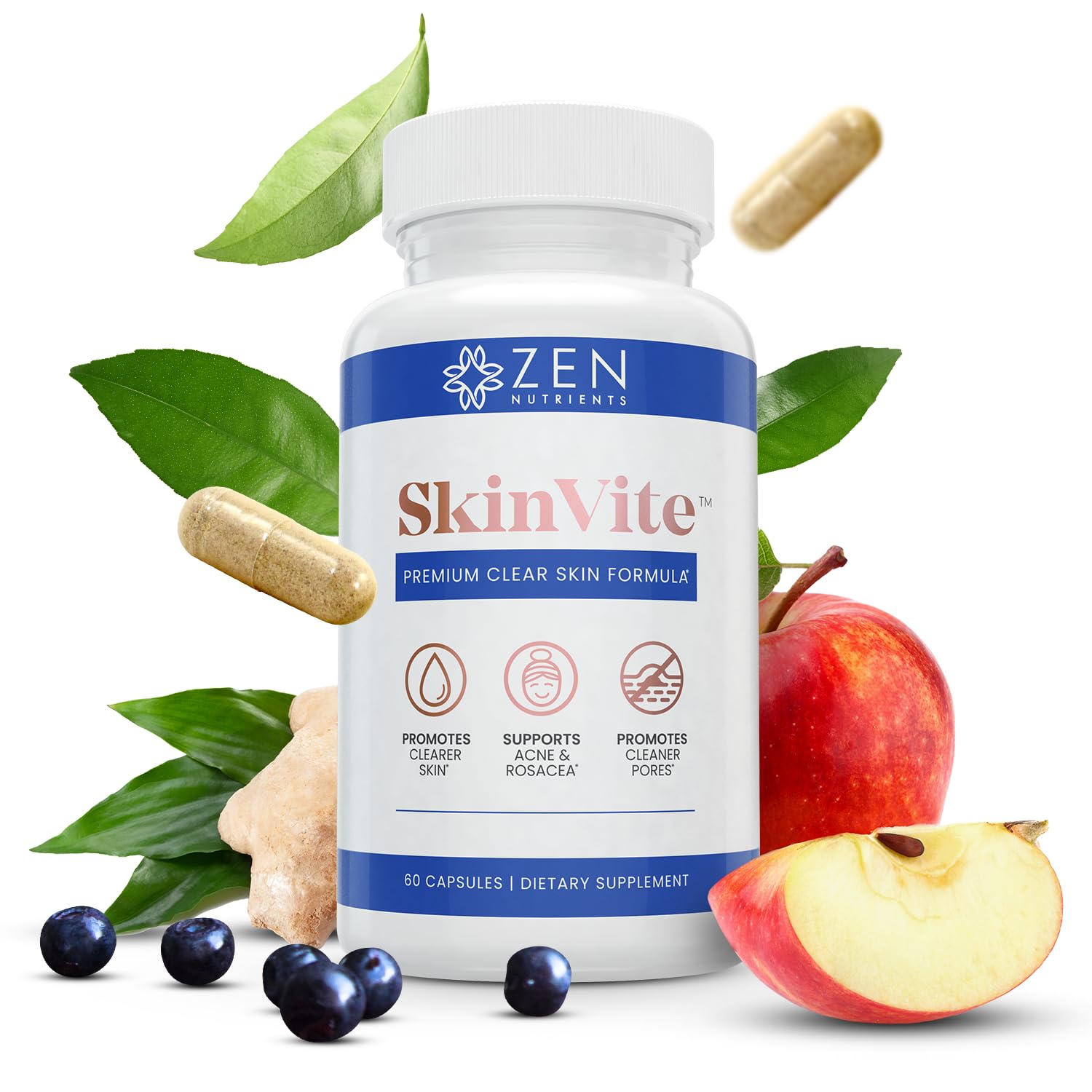 Suplemento Para La Piel Zen Nutrients Skinvite Para Mujeres Y Hombres - Venta Internacional.