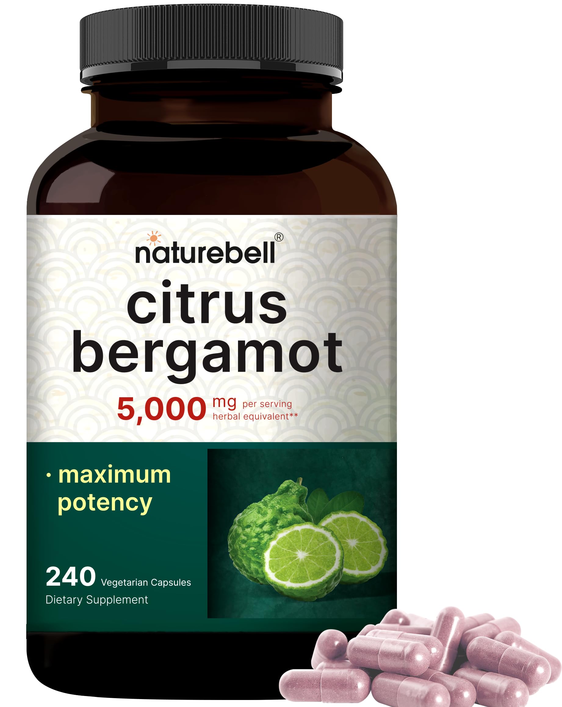Foto 2 pulgar | Suplemento Naturebell Citrus Bergamota 5000 Mg 240 Cápsulas - Venta Internacional.