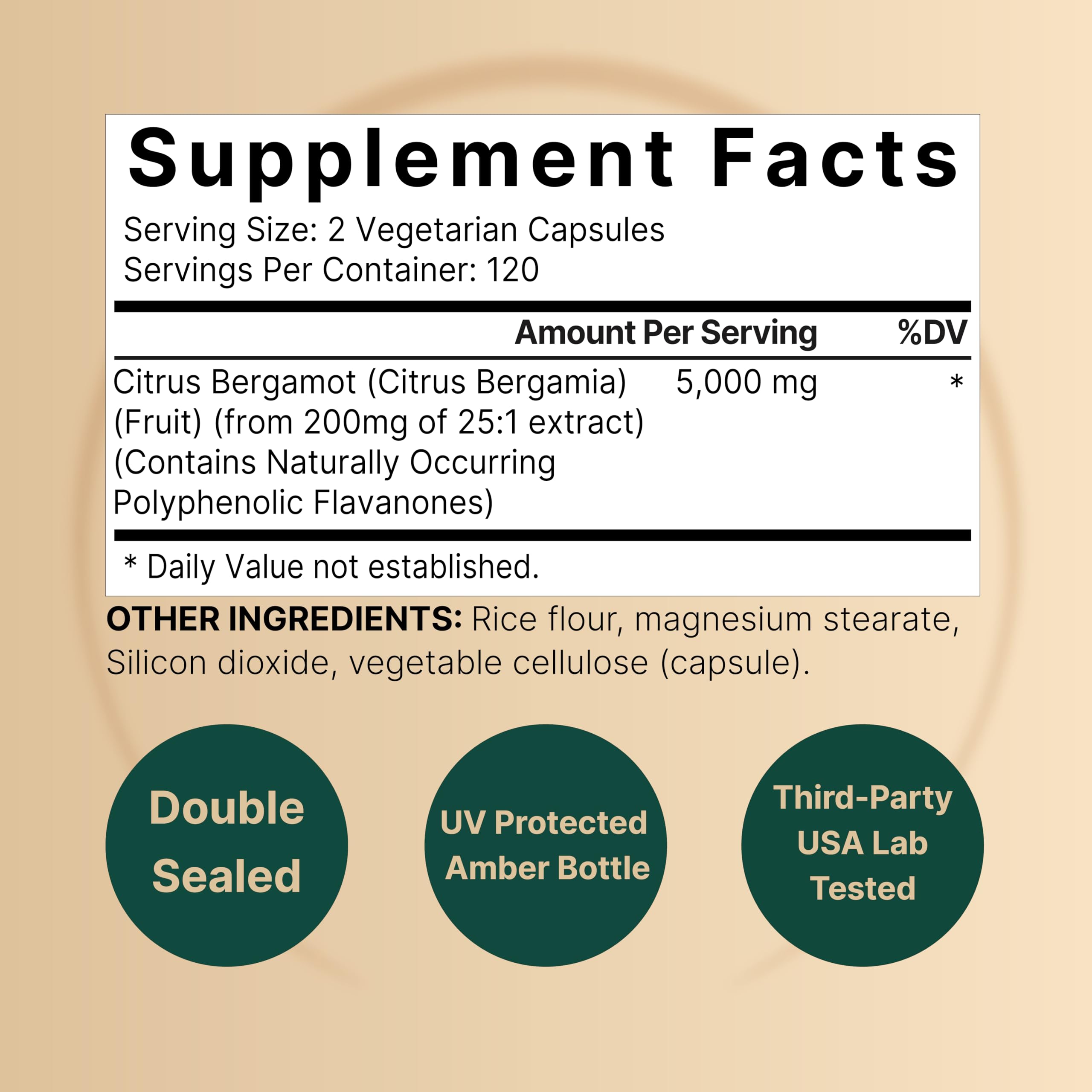 Foto 3 pulgar | Suplemento Naturebell Citrus Bergamota 5000 Mg 240 Cápsulas - Venta Internacional.