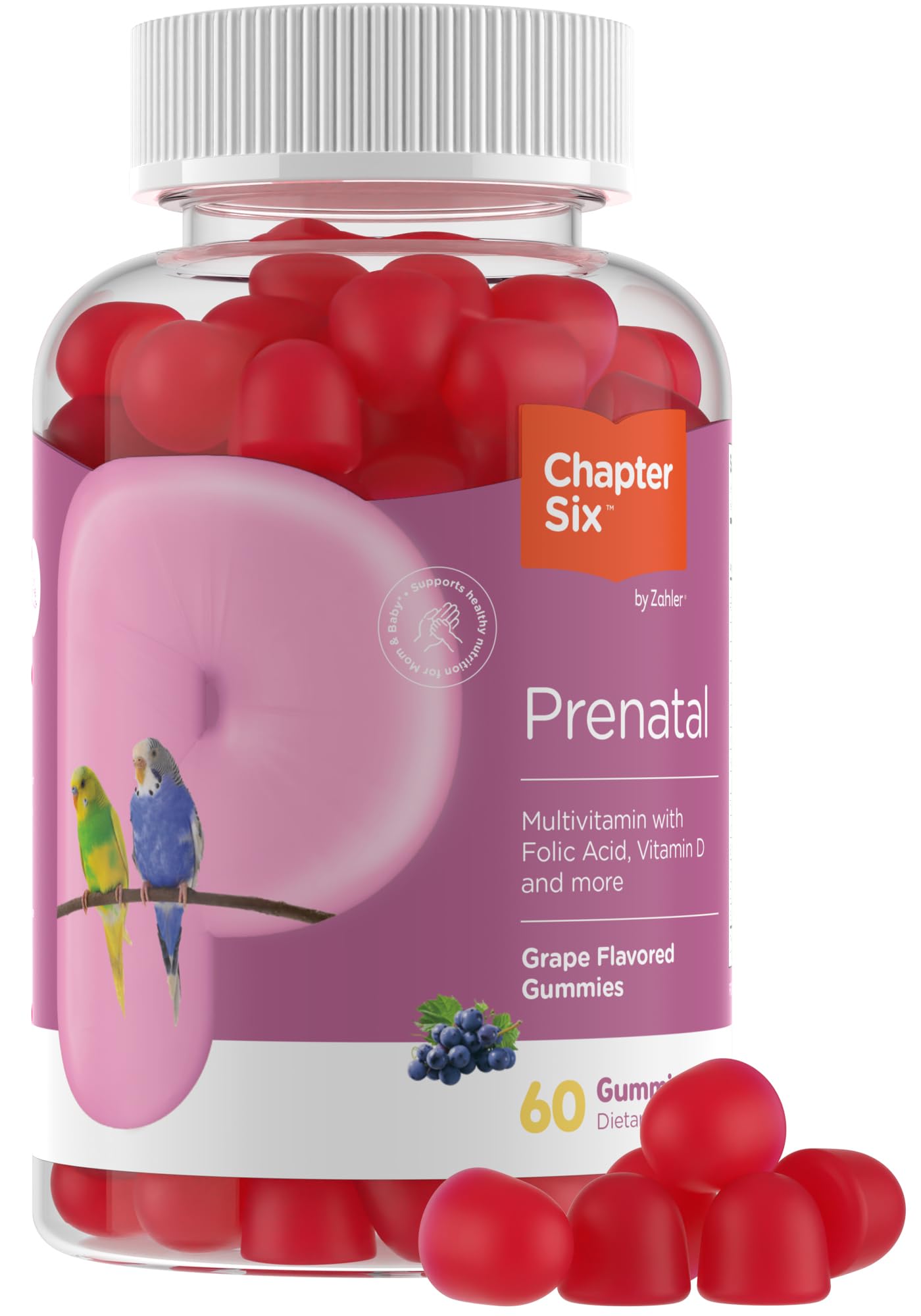 Gomitas Prenatales Zahler Para Mujer Con Sabor A Uva, 60 Unidades - Venta Internacional.