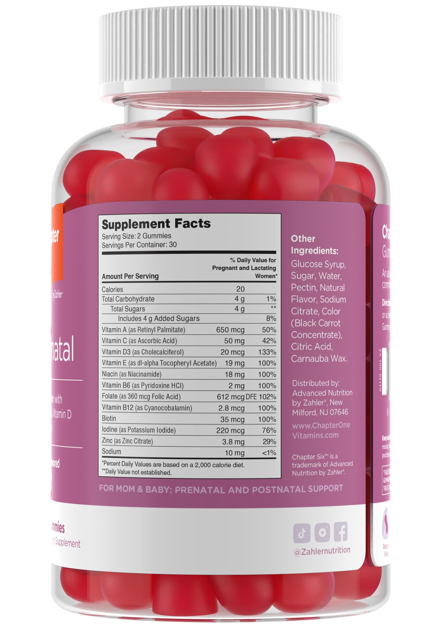 Foto 2 | Gomitas Prenatales Zahler Para Mujer Con Sabor A Uva, 60 Unidades - Venta Internacional.