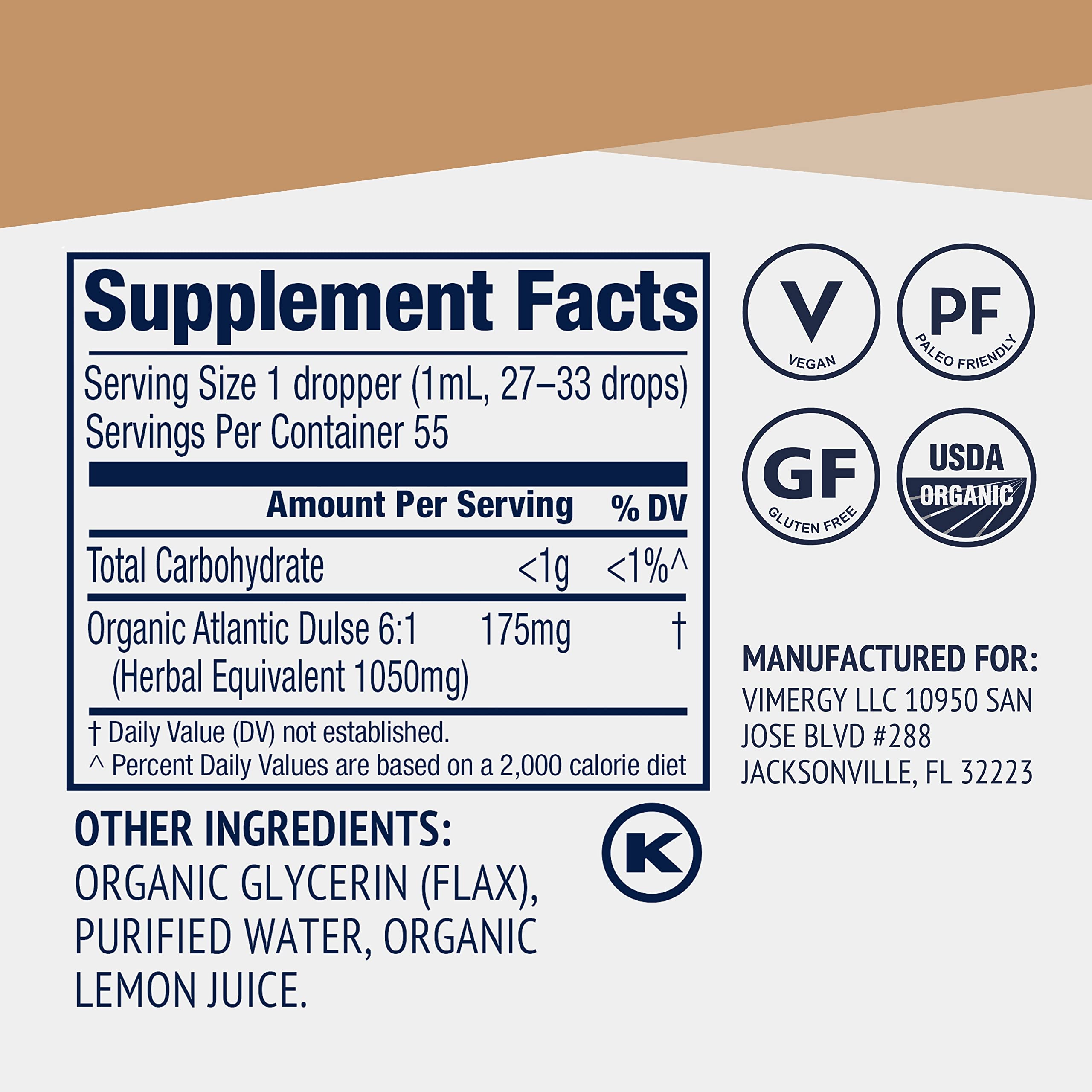 Foto 5 pulgar | Suplemento De Extracto De Vimergy Atlantic Dulse, 55 Ml, 5 Porciones - Venta Internacional.