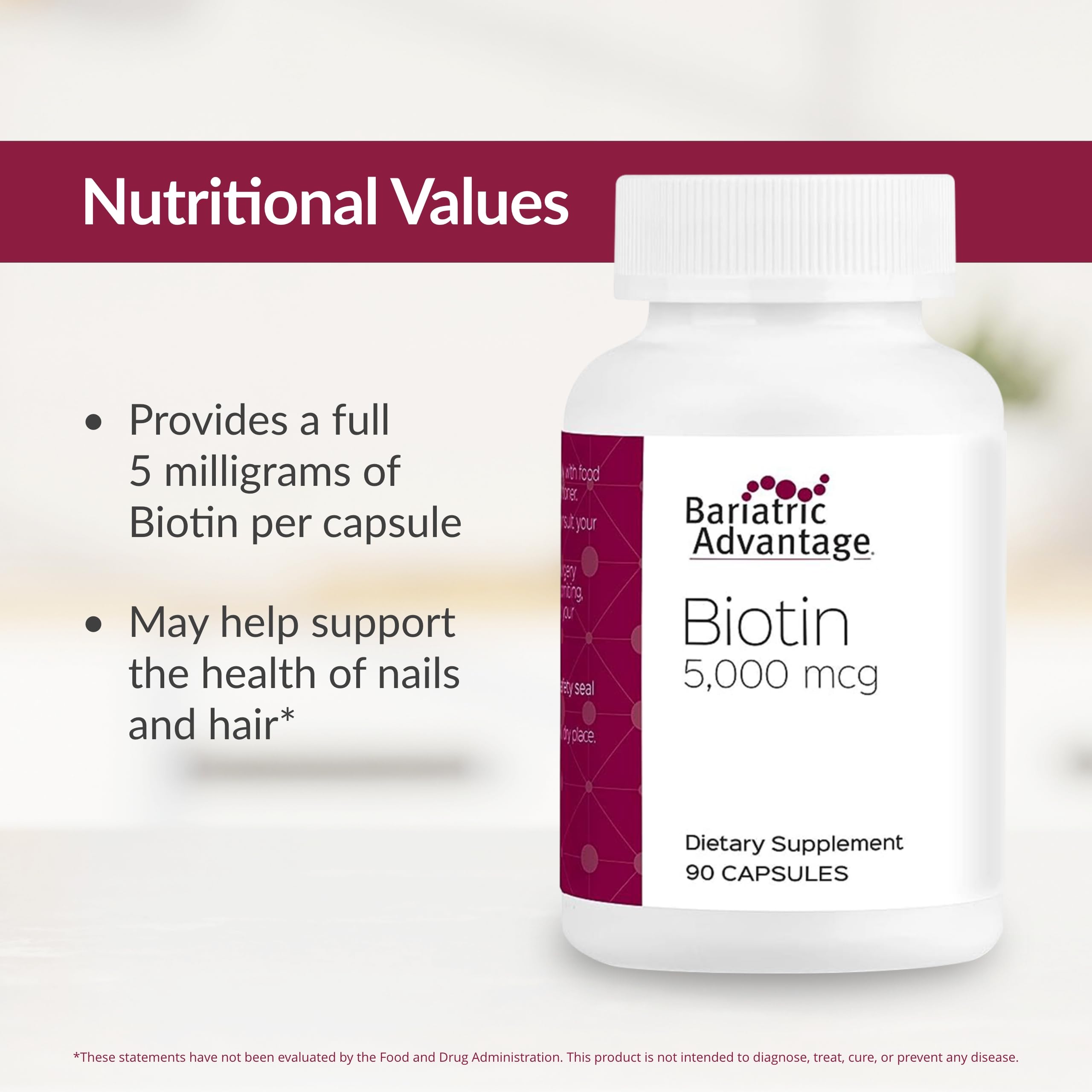 Foto 6 pulgar | Suplemento Bariatric Advantage Con Biotina, 5000 Mcg, 90 Cápsulas - Venta Internacional.