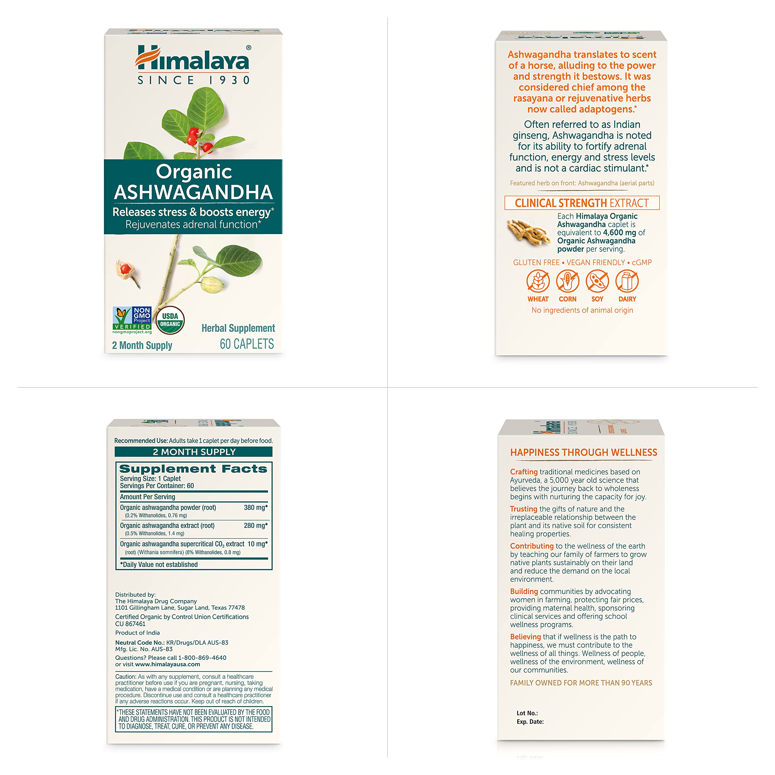 Foto 8 pulgar | Suplemento De Ashwagandha Orgánica Del Himalaya 670 Mg 60 Cápsulas X2 - Venta Internacional.