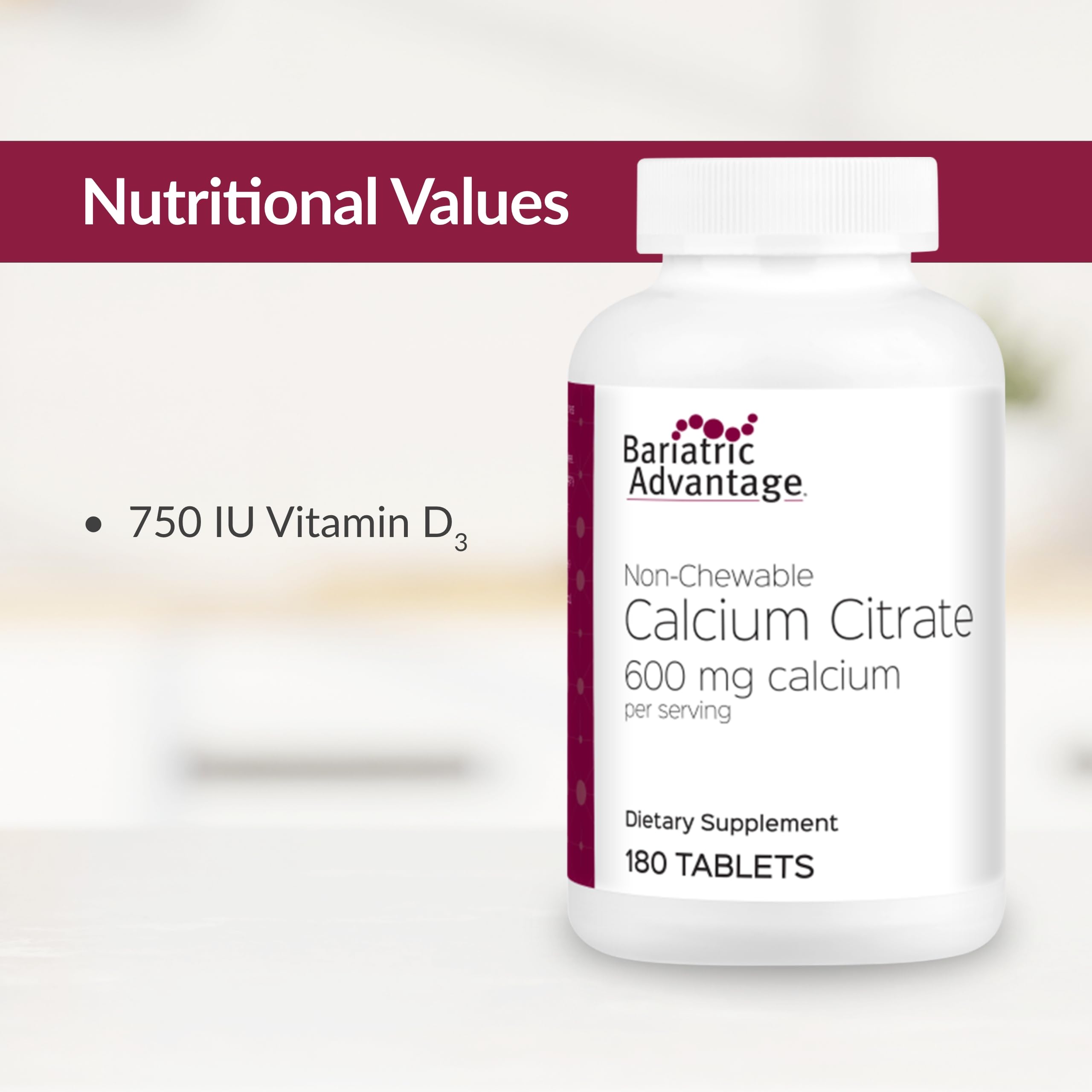 Foto 6 pulgar | Suplemento De Citrato De Calcio Bariatric Advantage 600 Mg - 180 Tabletas - Venta Internacional.