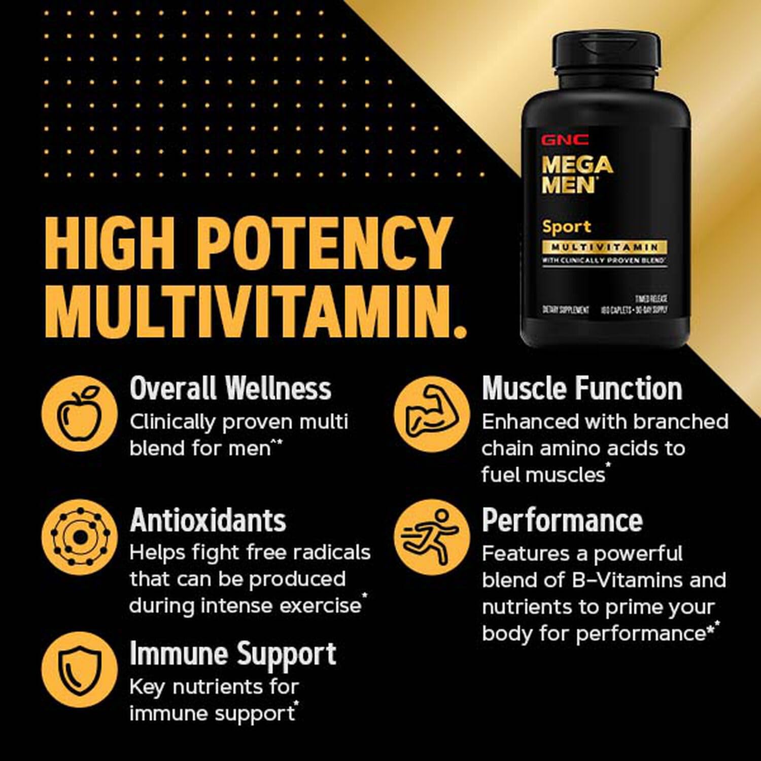 Foto 6 pulgar | Multivitamínico Gnc Mega Men Sport Performance 90 Comprimidos - Venta Internacional.
