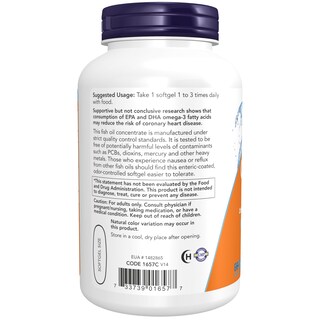 Foto 3 | Suplementos Now Foods Omega-3 180 Epa/ 120 Dha 180 Cápsulas Blandas - Venta Internacional.