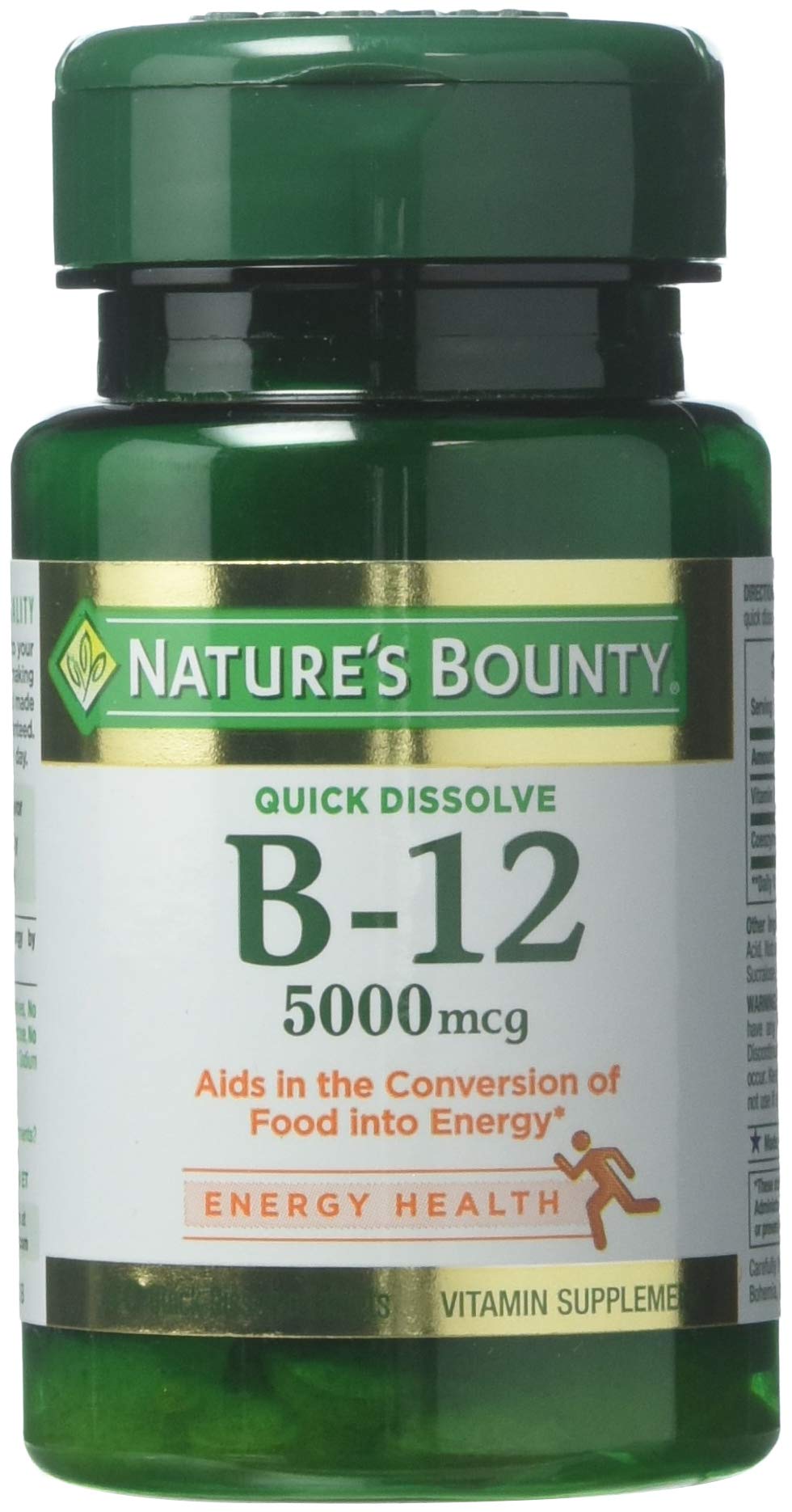 Foto 2 pulgar | Suplemento De Vitamina B-12 De Nature's Bounty, 5000 Mcg, 40 Tabletas - Venta Internacional.