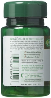 Foto 2 | Suplemento De Vitamina B-12 De Nature's Bounty, 5000 Mcg, 40 Tabletas - Venta Internacional.
