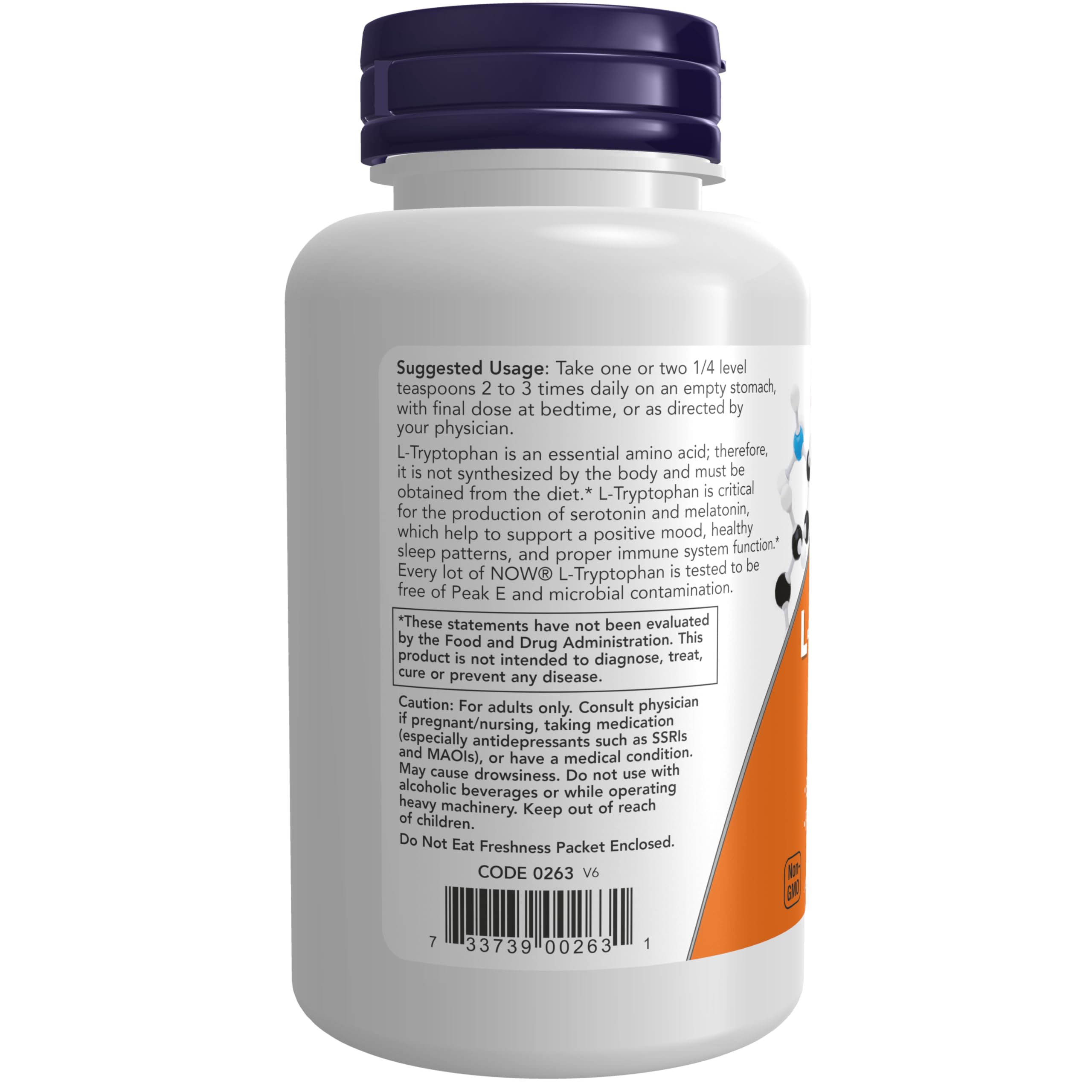 Foto 4 pulgar | Supplement Now L-triptófano En Polvo, 60 Ml, Favorece La Relajación - Venta Internacional.