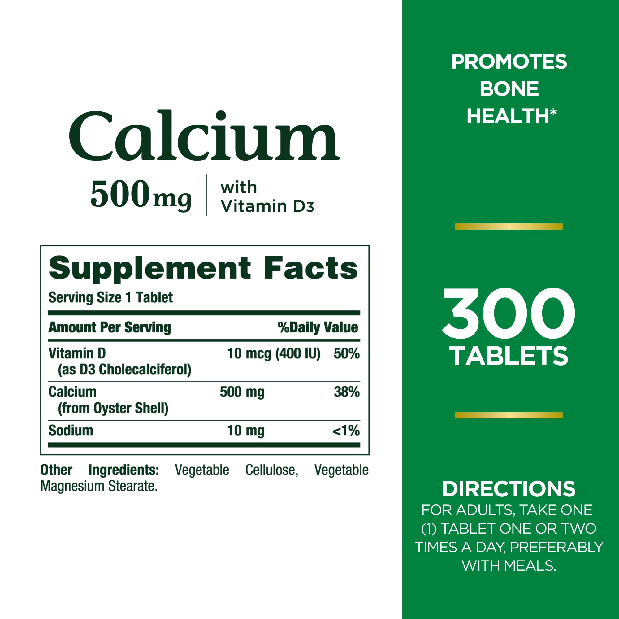 Foto 3 pulgar | Suplemento Nature's Bounty Calcium Plus 500 Mg De Vitamina D3 300 Comprimidos - Venta Internacional.