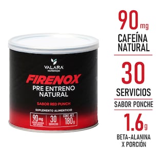 Foto 2 | Valara Firenox Pre Entreno Natural Sabor Ponche, Libre De Estimulantes, Energía Sostenida 180gr