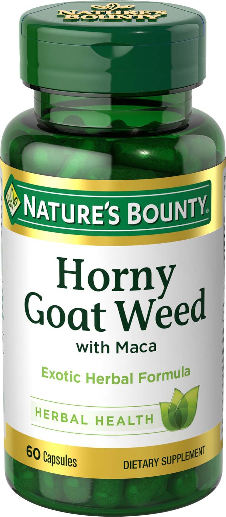 Foto 2 pulgar | Complementa Nature's Bounty Horny Goat Weed Con Maca, 60 Cápsulas - Venta Internacional.