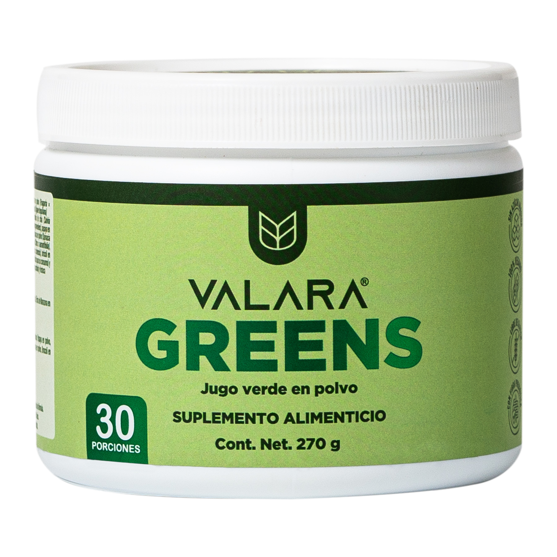 Foto 2 pulgar | Valara Greens Jugo Verde En Polvo Sabor Original, Sin Azúcar, Alto En Fibra, Ingredientes Naturales 270gr