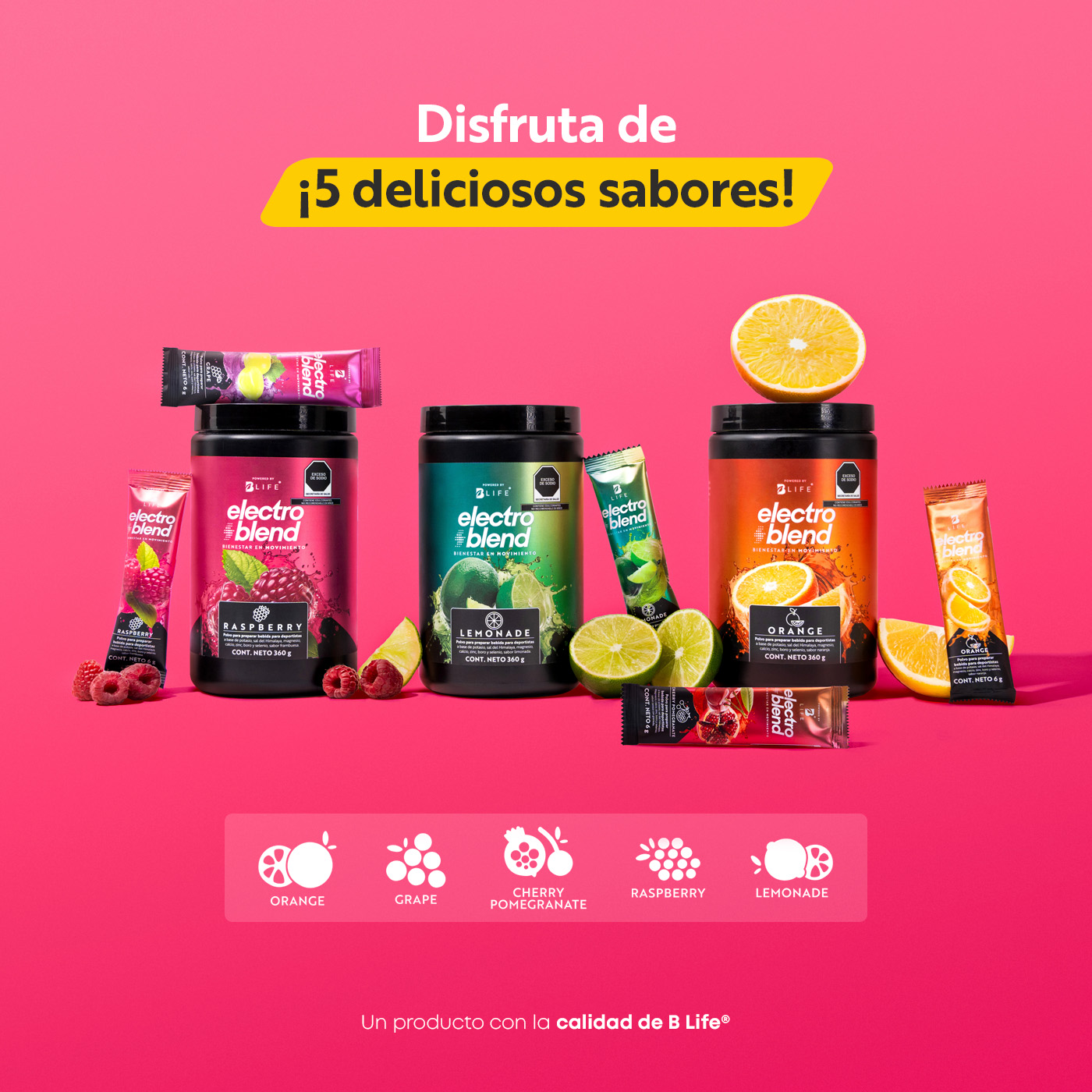 Foto 5 | Electrolitos En Polvo Sin Azúcar Añadida | 60 Servicios | Más De 80 Minerales | 360 Gramos | Sabor Frambuesa | B Life.