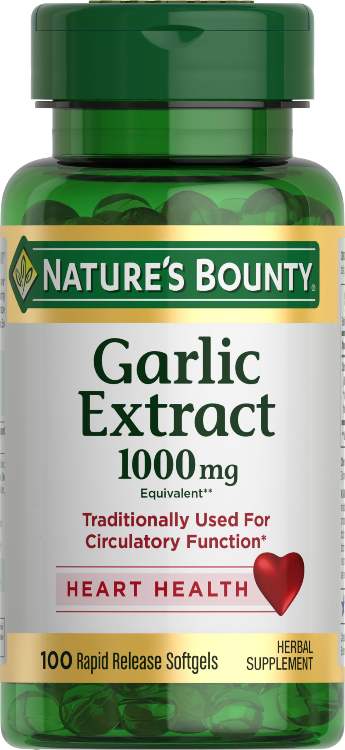Foto 2 pulgar | Suplemento De Extracto De Ajo Nature's Bounty 1000 Mg 100 Cápsulas Blandas - Venta Internacional.