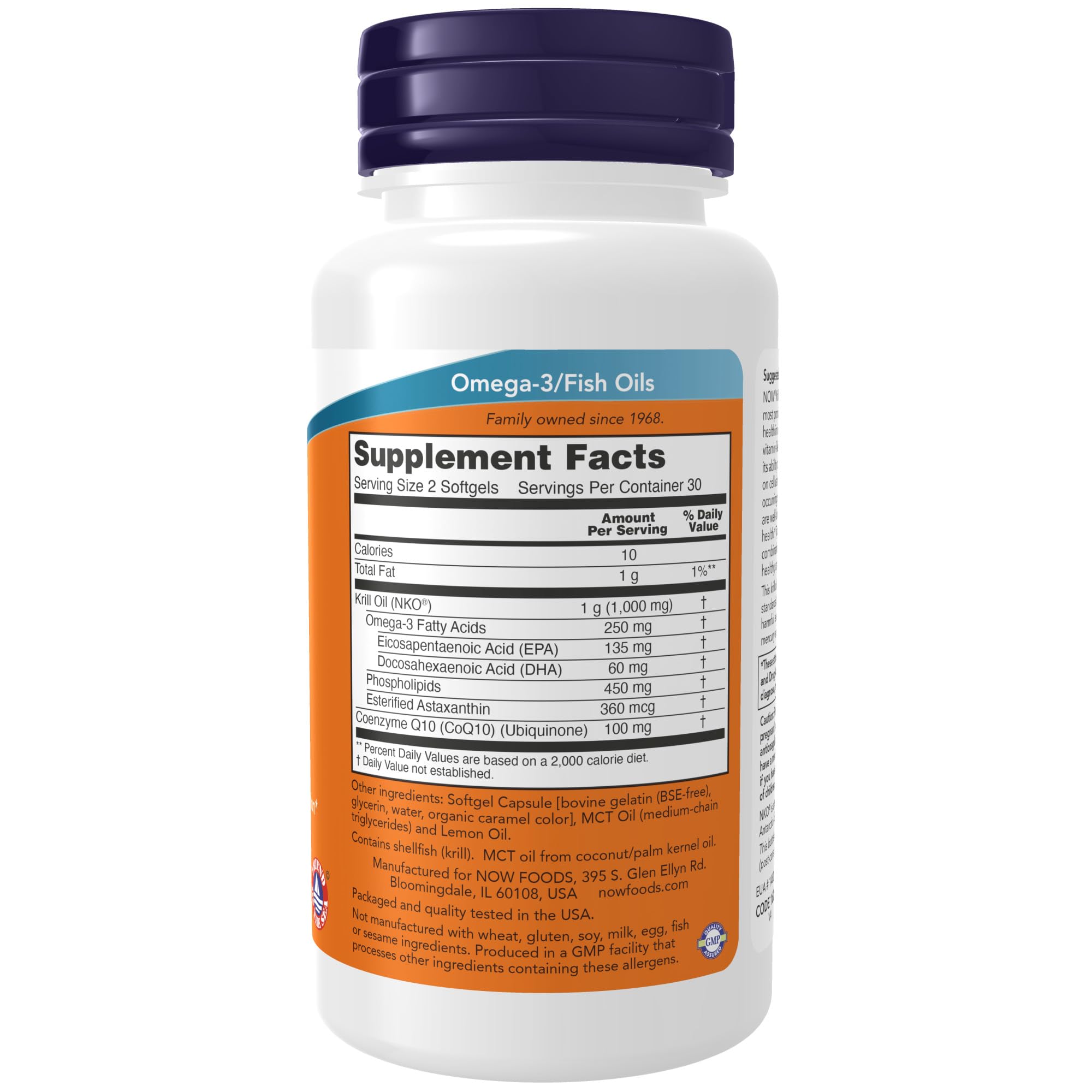 Foto 3 pulgar | Supplements Now Foods Krill & Coq10 Omega-3 Para Apoyar El Corazón, 60 Cápsulas Blandas - Venta Internacional.