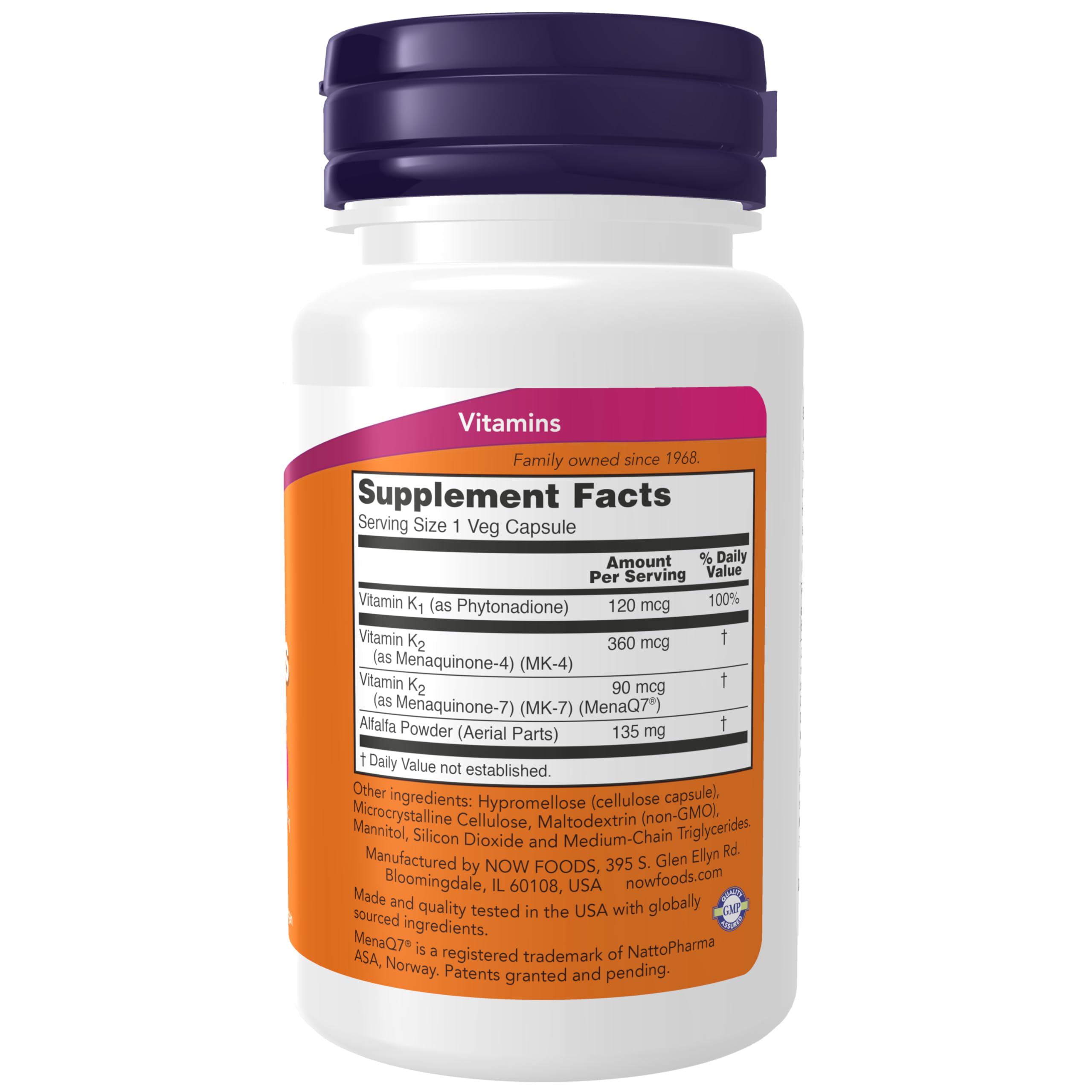 Foto 3 pulgar | Complementa Now Foods Mk-7 Plus Con K1 Y Mk-4 90 Cápsulas - Venta Internacional.