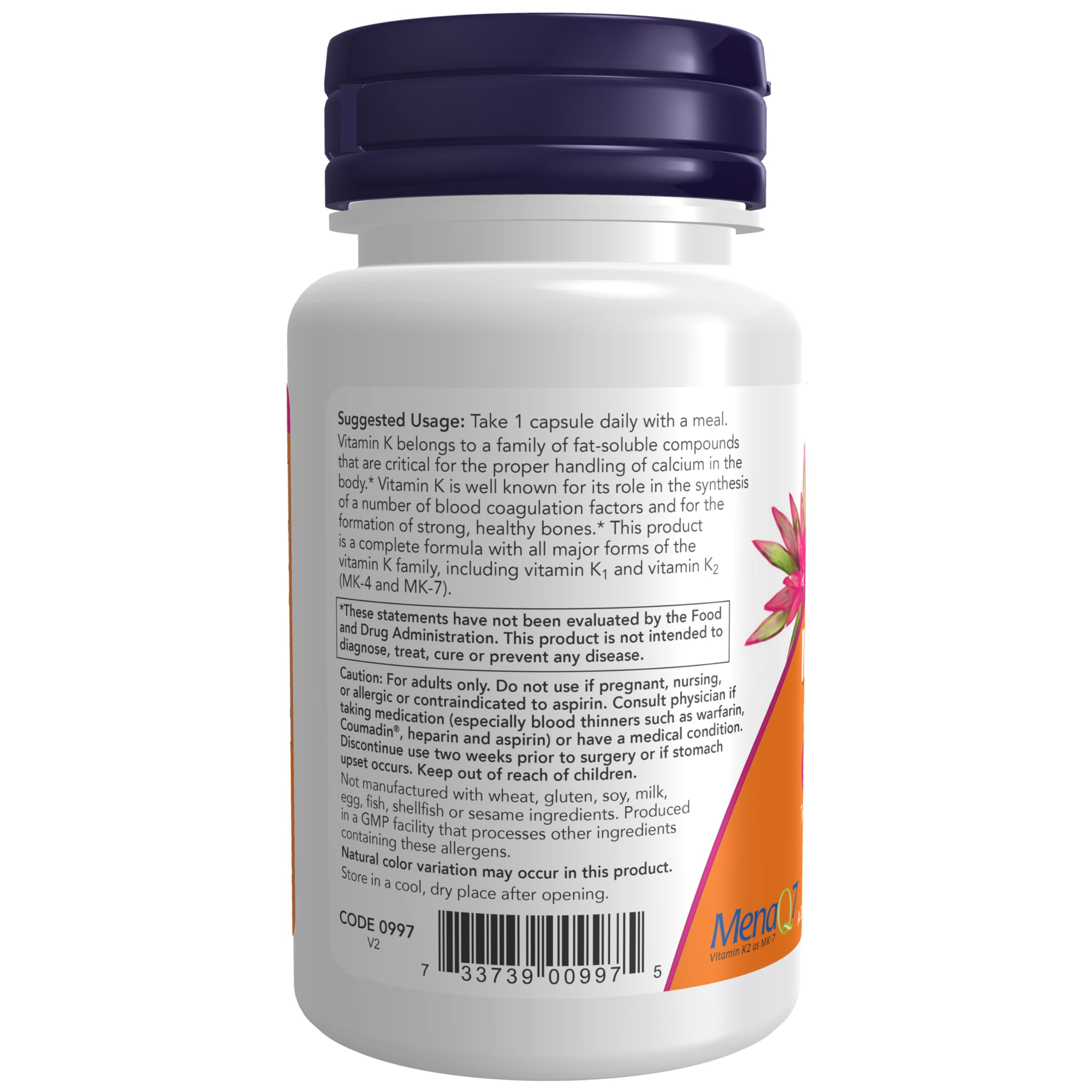 Foto 4 pulgar | Complementa Now Foods Mk-7 Plus Con K1 Y Mk-4 90 Cápsulas - Venta Internacional.