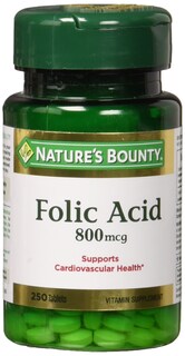Foto 1 | Suplemento De Ácido Fólico Nature's Bounty 800 Mcg 250 Tabletas - Venta Internacional.