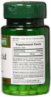 Foto 3 | Suplemento De Ácido Fólico Nature's Bounty 800 Mcg 250 Tabletas - Venta Internacional.