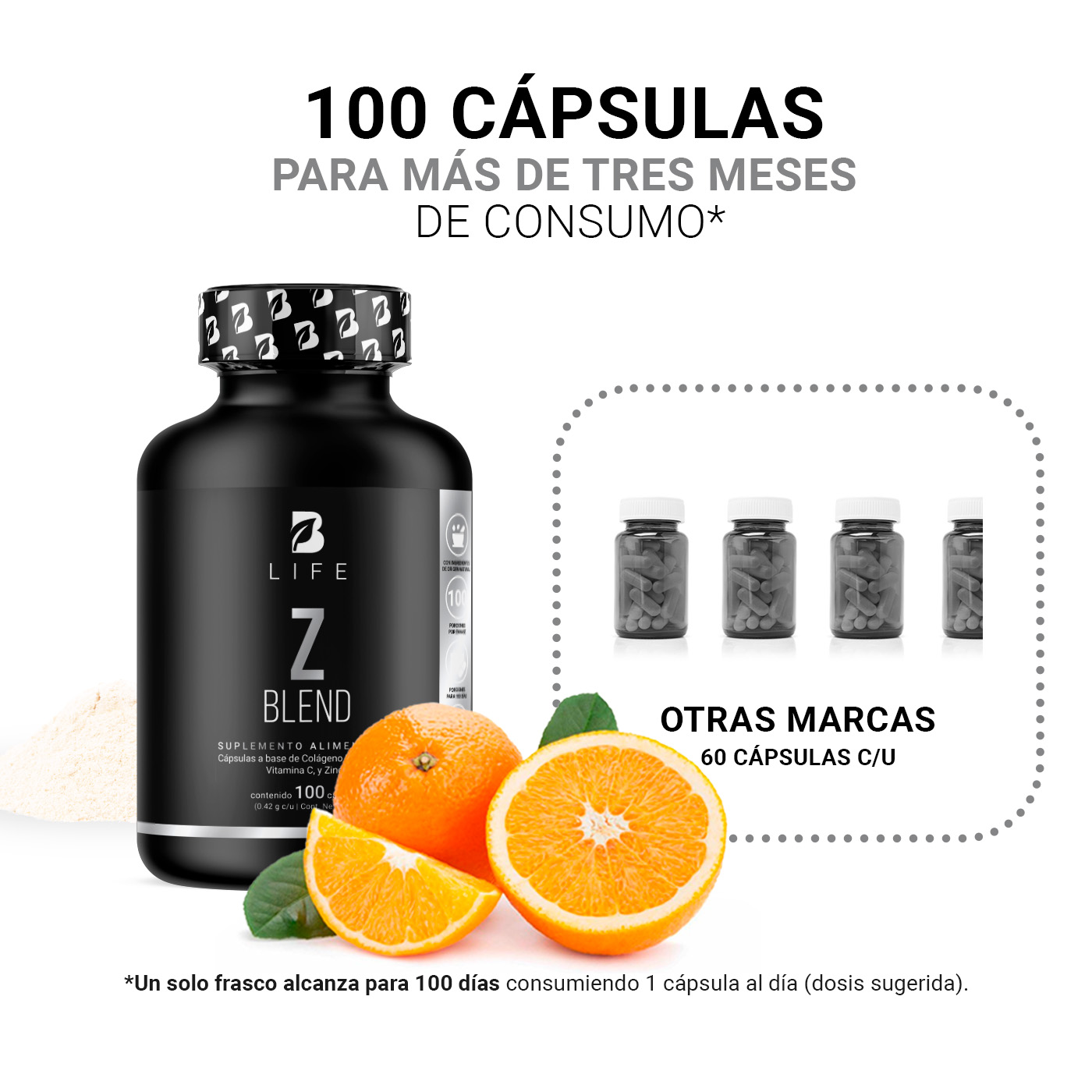 Foto 6 pulgar | Z Blend B life. 100 Capsulas.