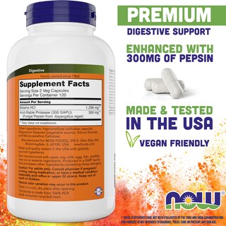 Foto 2 | Suplemento Now Foods Betaína Hcl 648 Mg 240 Cápsulas Vegetarianas - Venta Internacional.