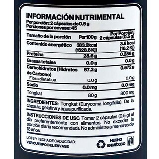 Foto 2 | Tongkat Ali Extracto Snatural 90 Cápsulas