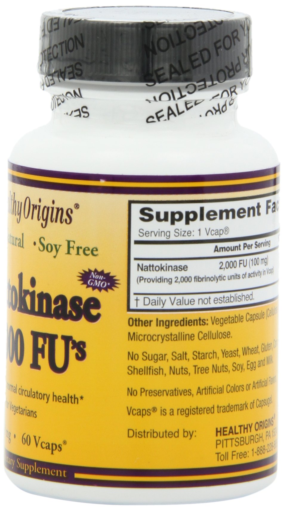 Foto 3 pulgar | Suplemento De Nattokinasa De 2000 Fu De Healthy Origins 100 Mg 60 Unidades - Venta Internacional