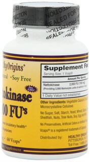 Foto 2 | Suplemento De Nattokinasa De 2000 Fu De Healthy Origins 100 Mg 60 Unidades - Venta Internacional