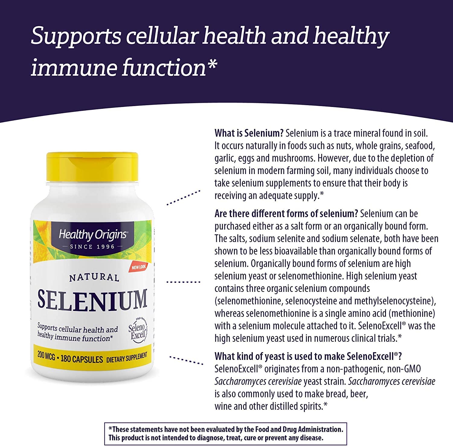 Foto 7 pulgar | Suplemento De Selenio Healthy Origins Seleno Excell 200 Mcg - Venta Internacional