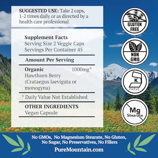 Foto 2 | Suplemento Pure Mountain Botanicals Baya de Espino 90 Cápsulas-Venta Internacional