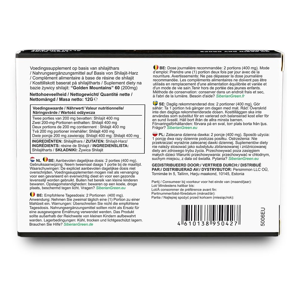 Foto 7 pulgar | Shilajit Dry Drops Siberian Green Premium, 60 Unidades (200 Mg) - Venta Internacional.