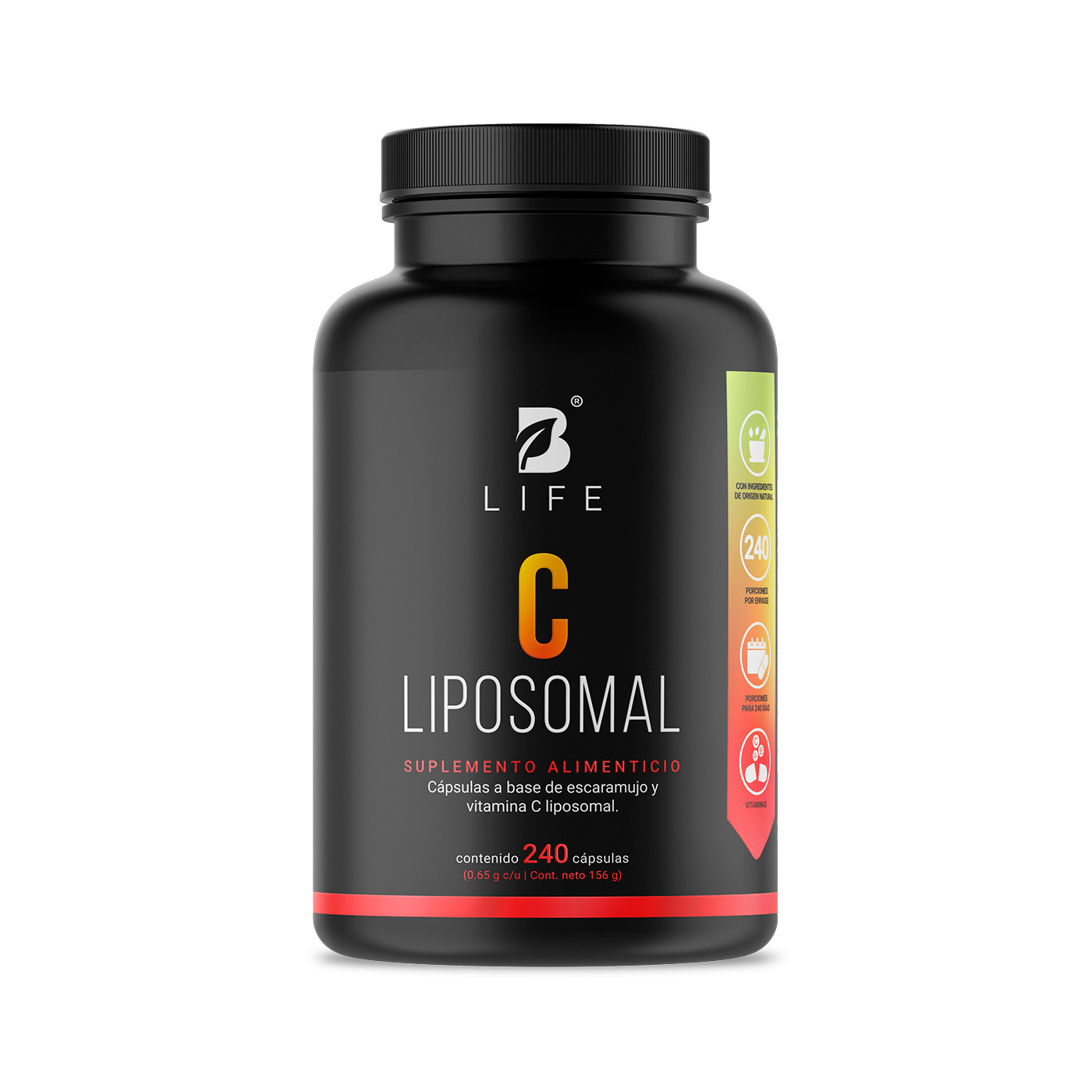 Foto 1 | Vitamina C Y Escaramujo | 240 Cápsulas | Ingredientes Naturales | C Liposomal | B Life.