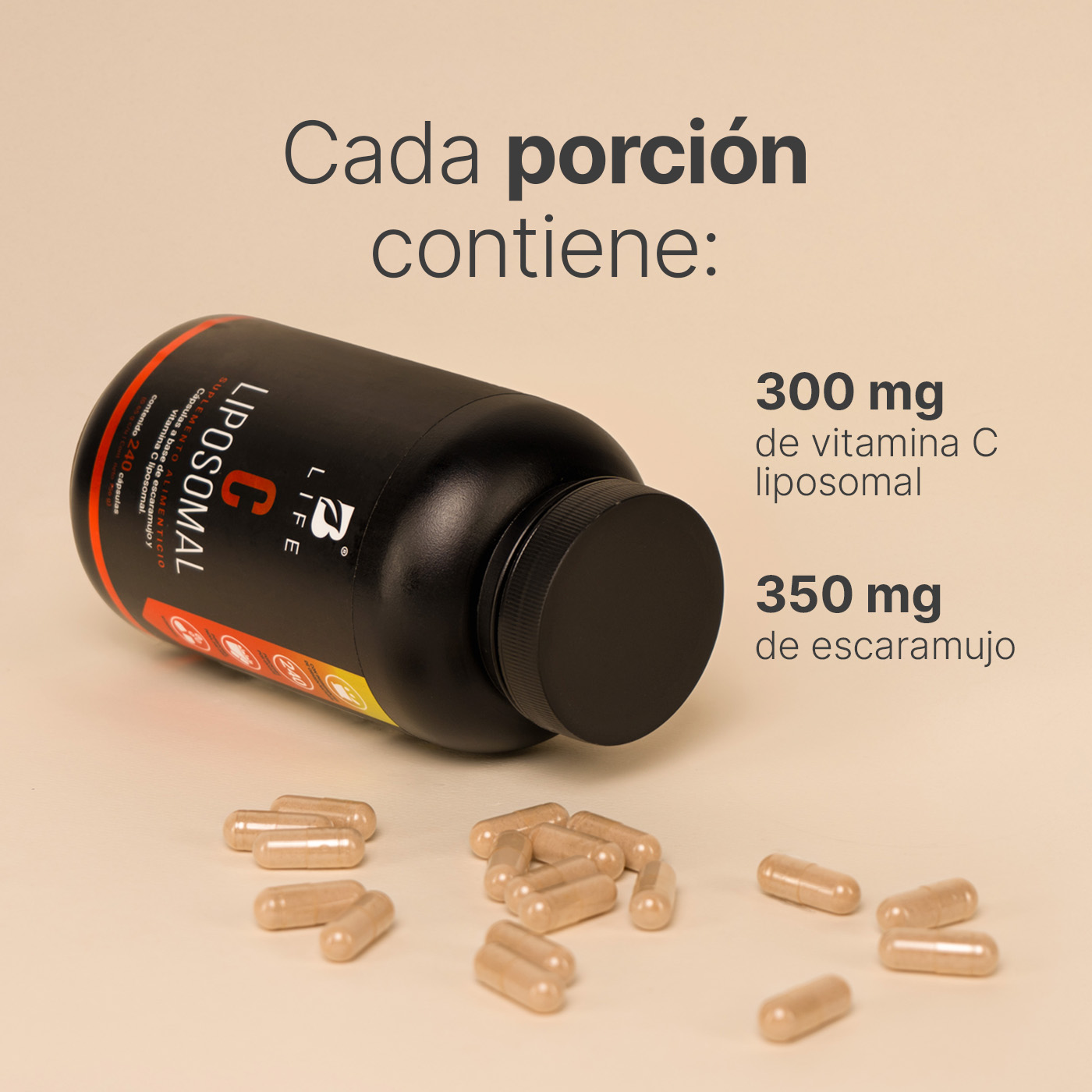 Foto 6 pulgar | Vitamina C Y Escaramujo | 240 Cápsulas | Ingredientes Naturales | C Liposomal | B Life.