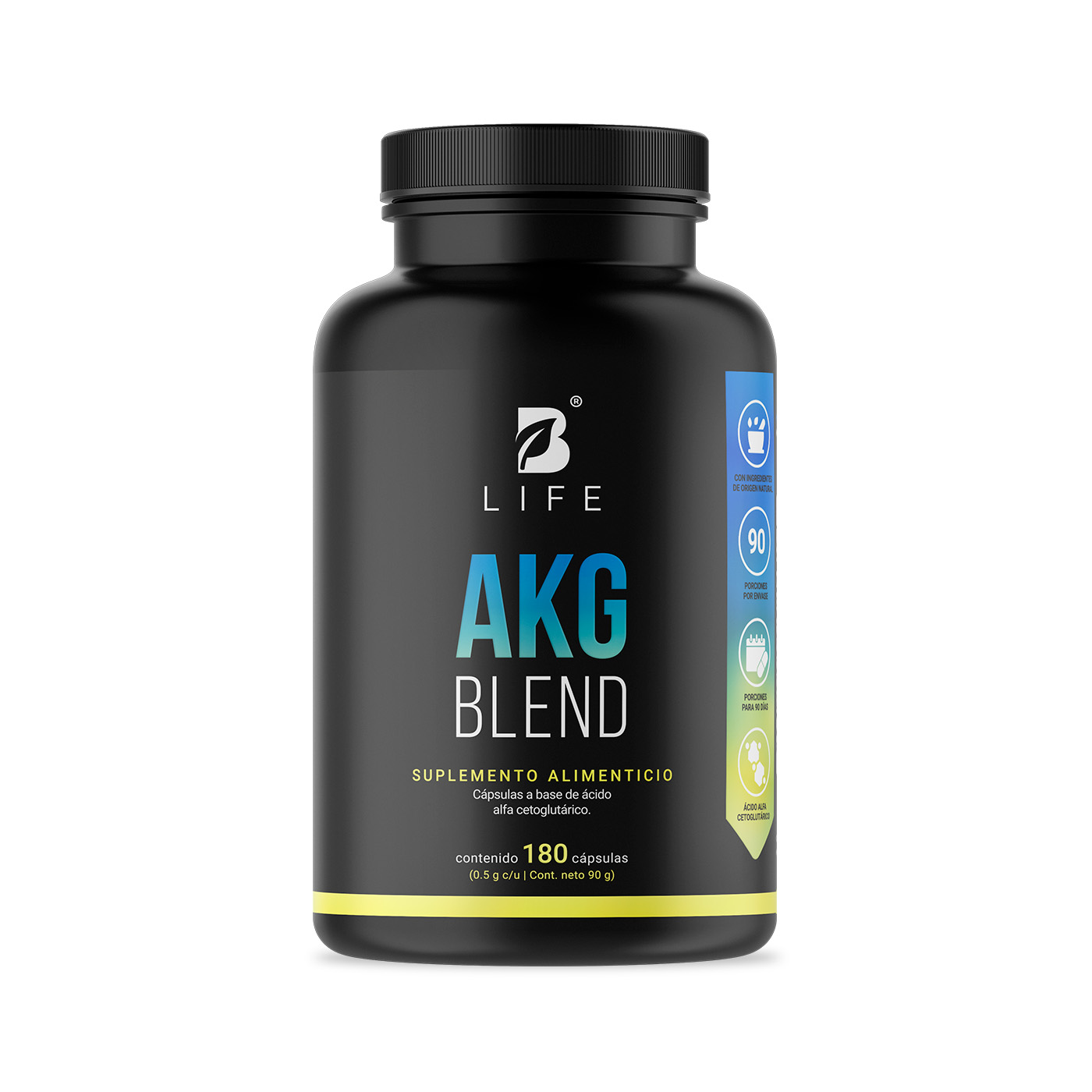 Foto 2 pulgar | Ácido Alfa Cetoglutárico para Rendimiento Deportivo y Recuperación Muscular 180 Cápsulas AKG Blend B Life