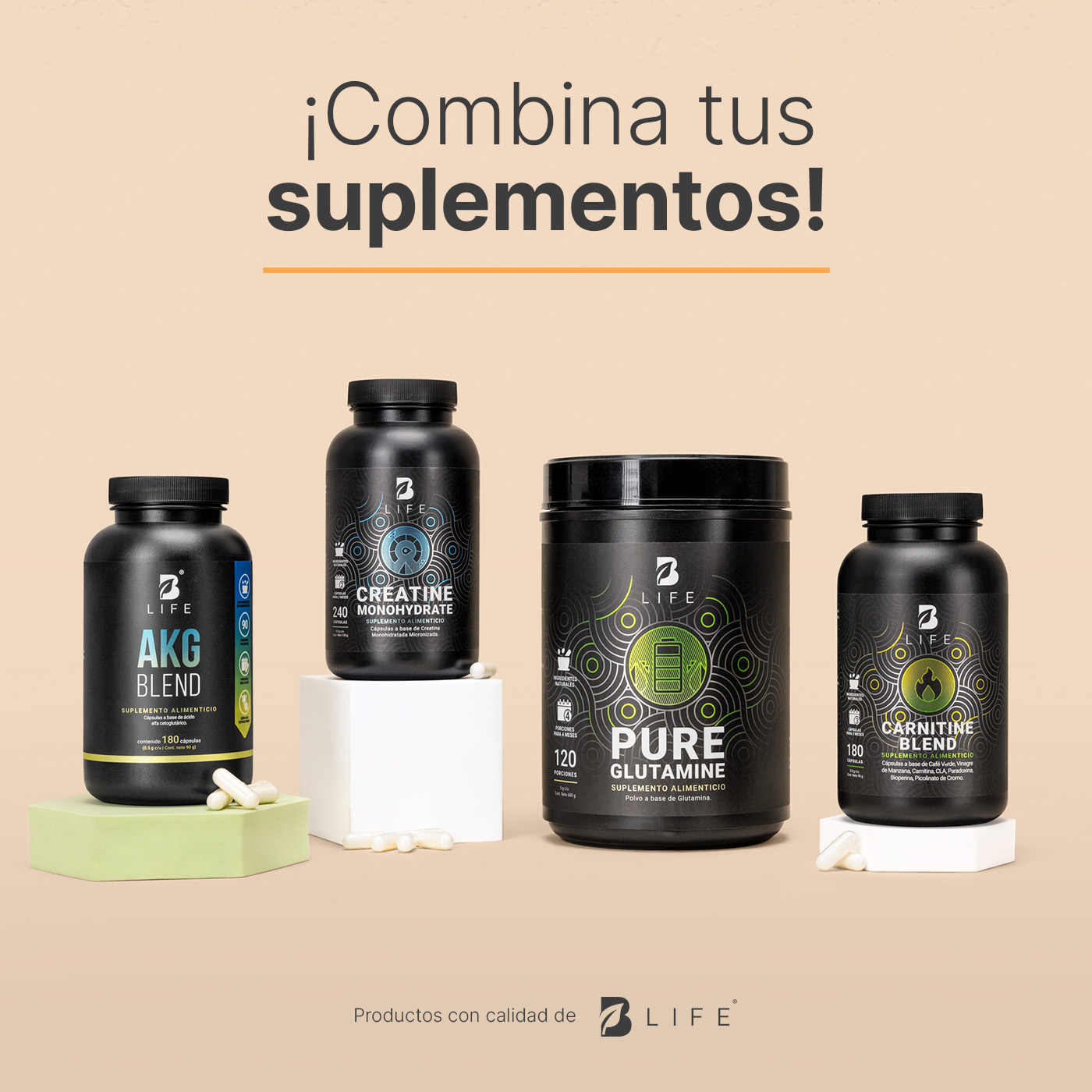 Foto 8 pulgar | Ácido Alfa Cetoglutárico para Rendimiento Deportivo y Recuperación Muscular 180 Cápsulas AKG Blend B Life