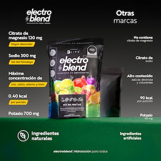 Foto 3 | Electrólitos B Life Electroblend en Polvo Sin Azúcar 45 Sobres Mix de Frutas