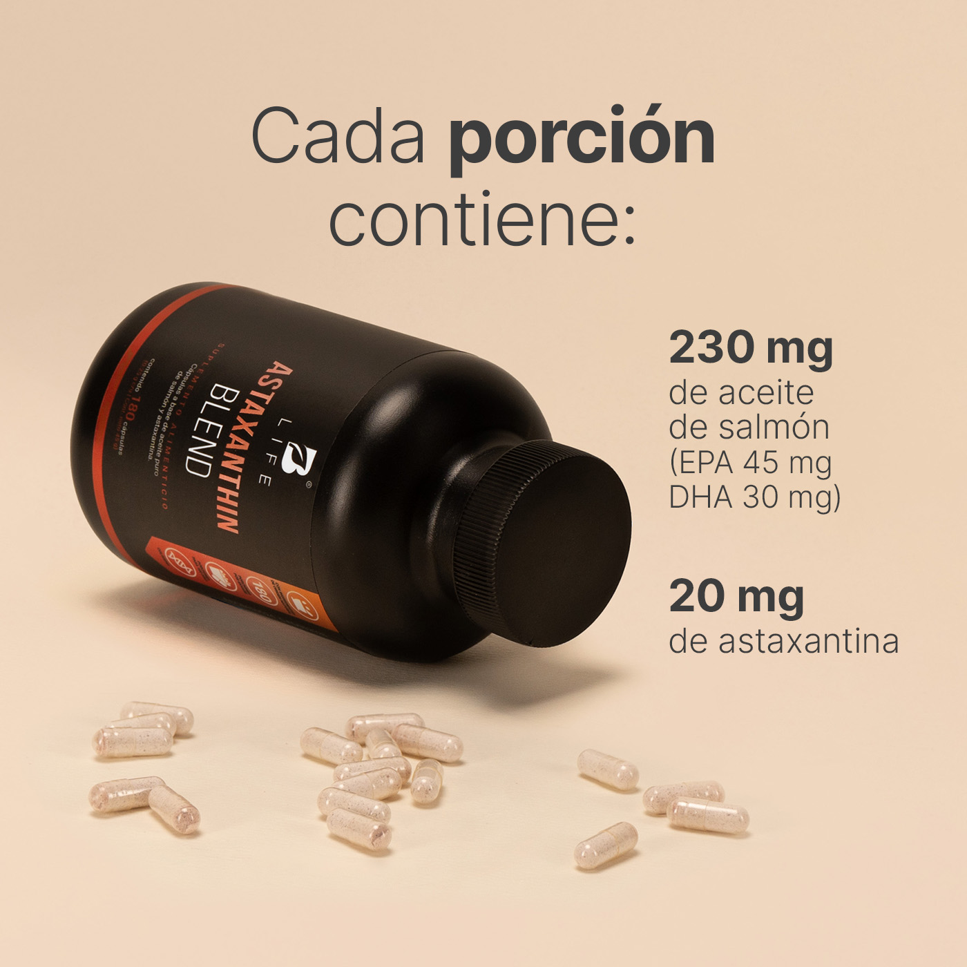 Foto 6 pulgar | Astaxantina Con Aceite Puro De Salmón Omega 3 | 180 Cápsulas | Astaxanthin Blend | B Life.