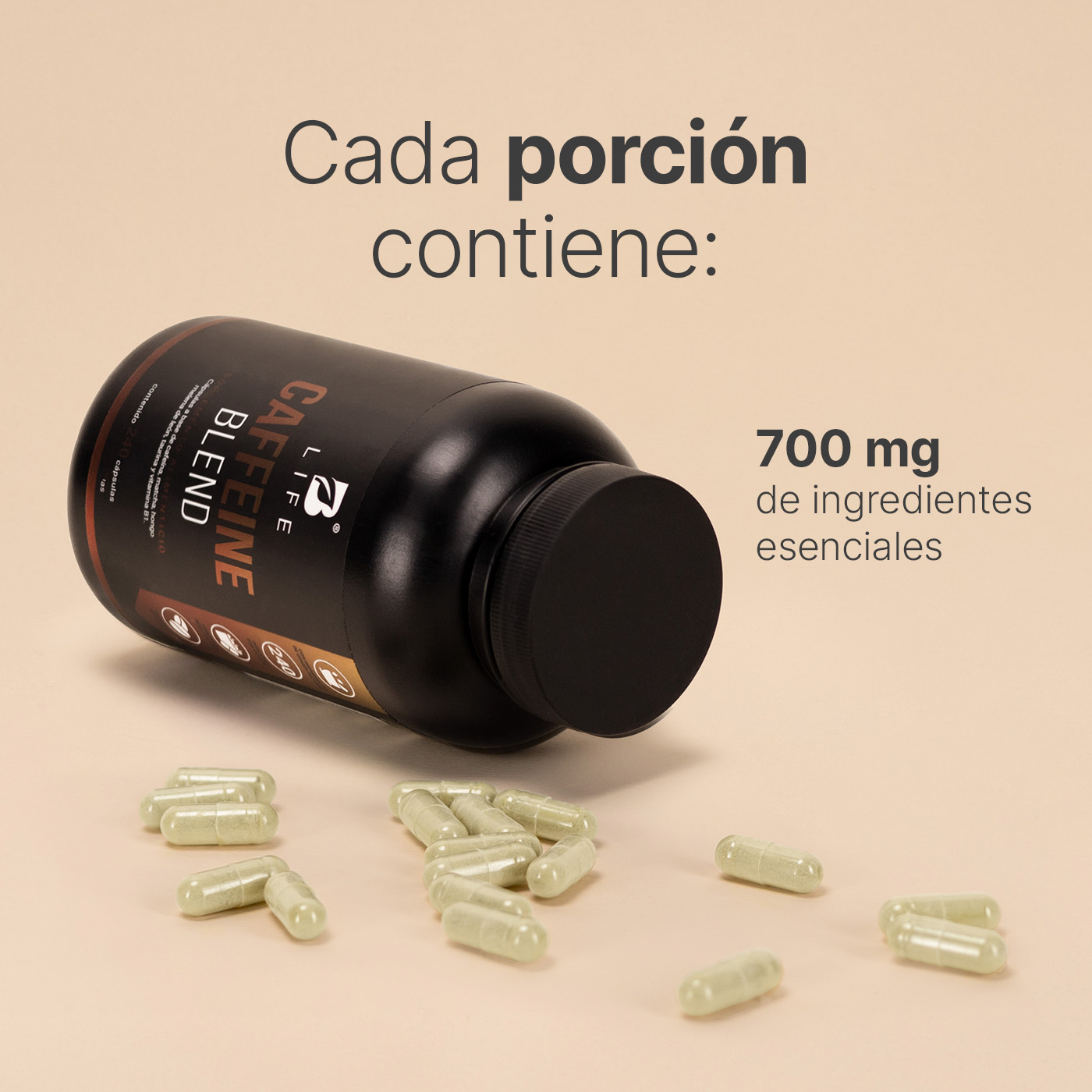 Foto 6 pulgar | Cafeína Anhidra | Adicionada Con Melena De León, Taurina, Matcha Y Vitamina B1 | 240 Cápsulas | Caffeine Blend | B Li