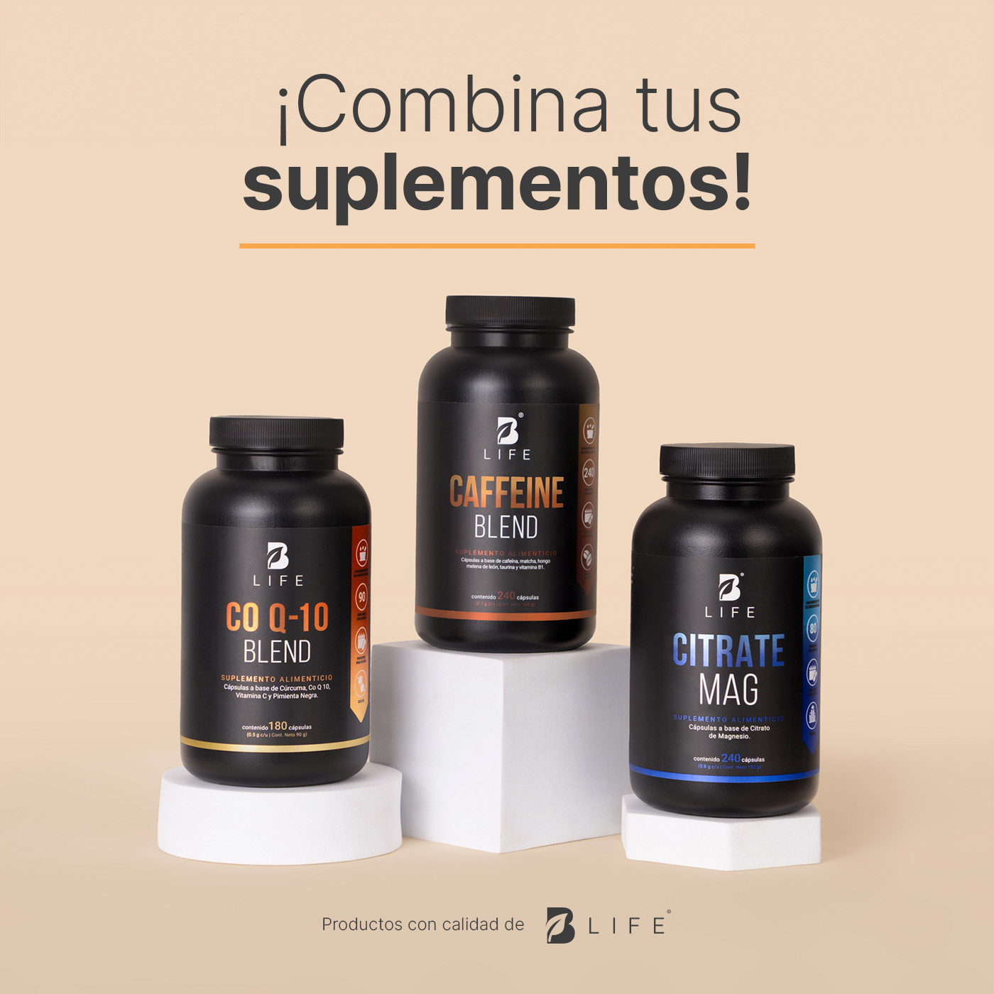 Foto 7 | Cafeína Anhidra | Adicionada Con Melena De León, Taurina, Matcha Y Vitamina B1 | 240 Cápsulas | Caffeine Blend | B Li