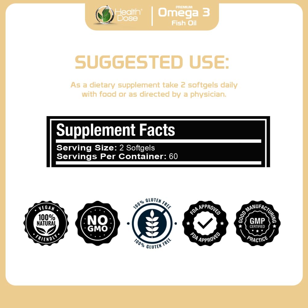 Foto 6 pulgar | Aceite De Pescado Omega 3 Premium Supplement Health Dose 120 Cápsulas Blandas - Venta Internacional.
