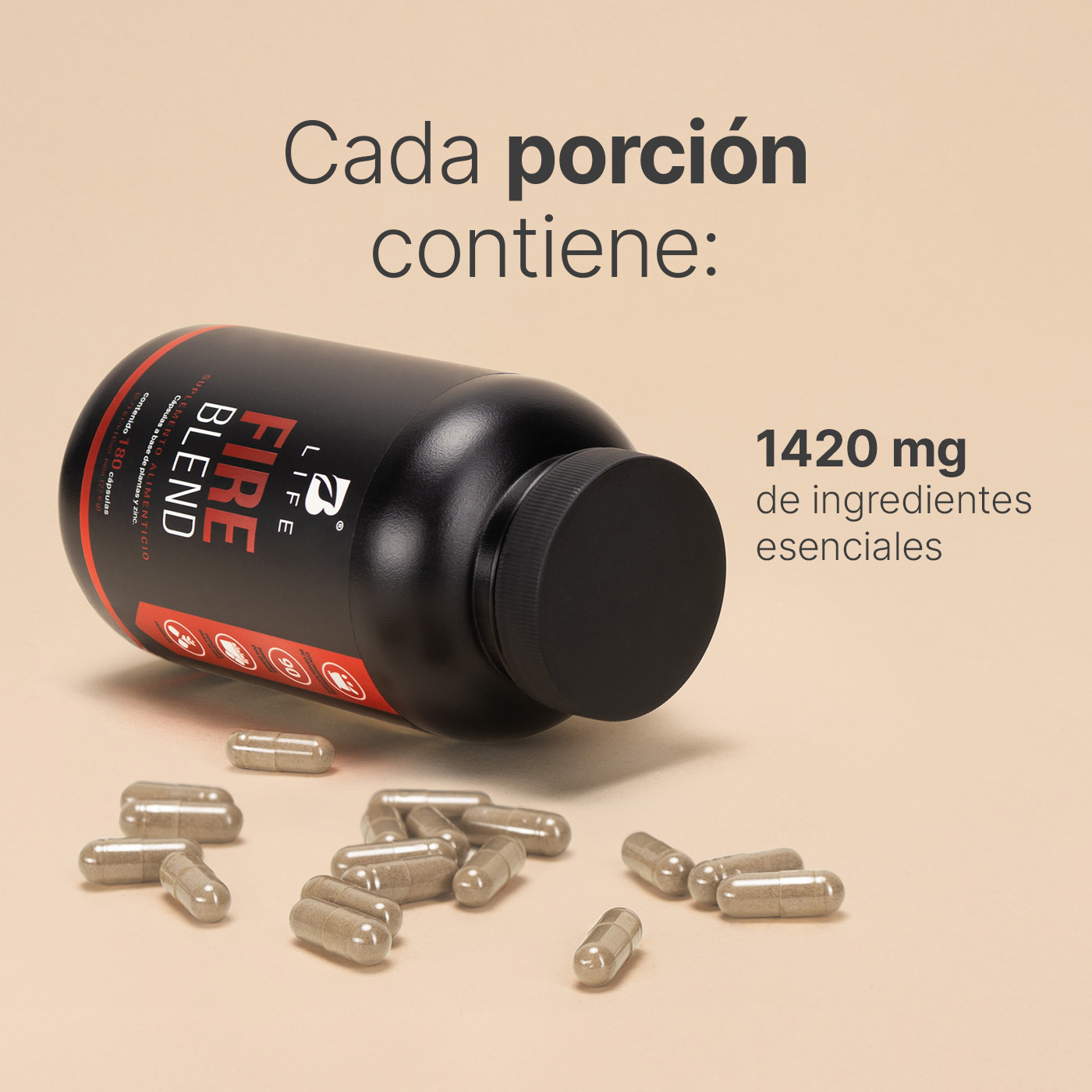 Foto 5 | Mezcla De Maca, Damiana Y Fenogreco | 180 Cápsulas | Ingredientes Naturales | Fire Blend | B Life.