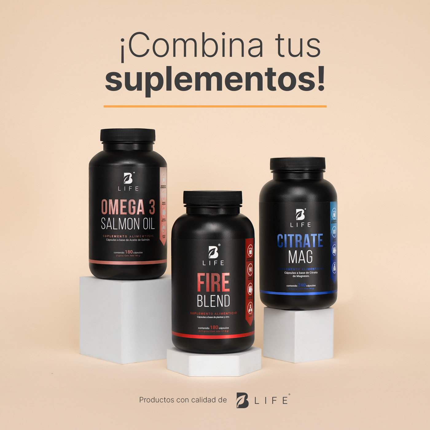 Foto 7 | Mezcla De Maca, Damiana Y Fenogreco | 180 Cápsulas | Ingredientes Naturales | Fire Blend | B Life.