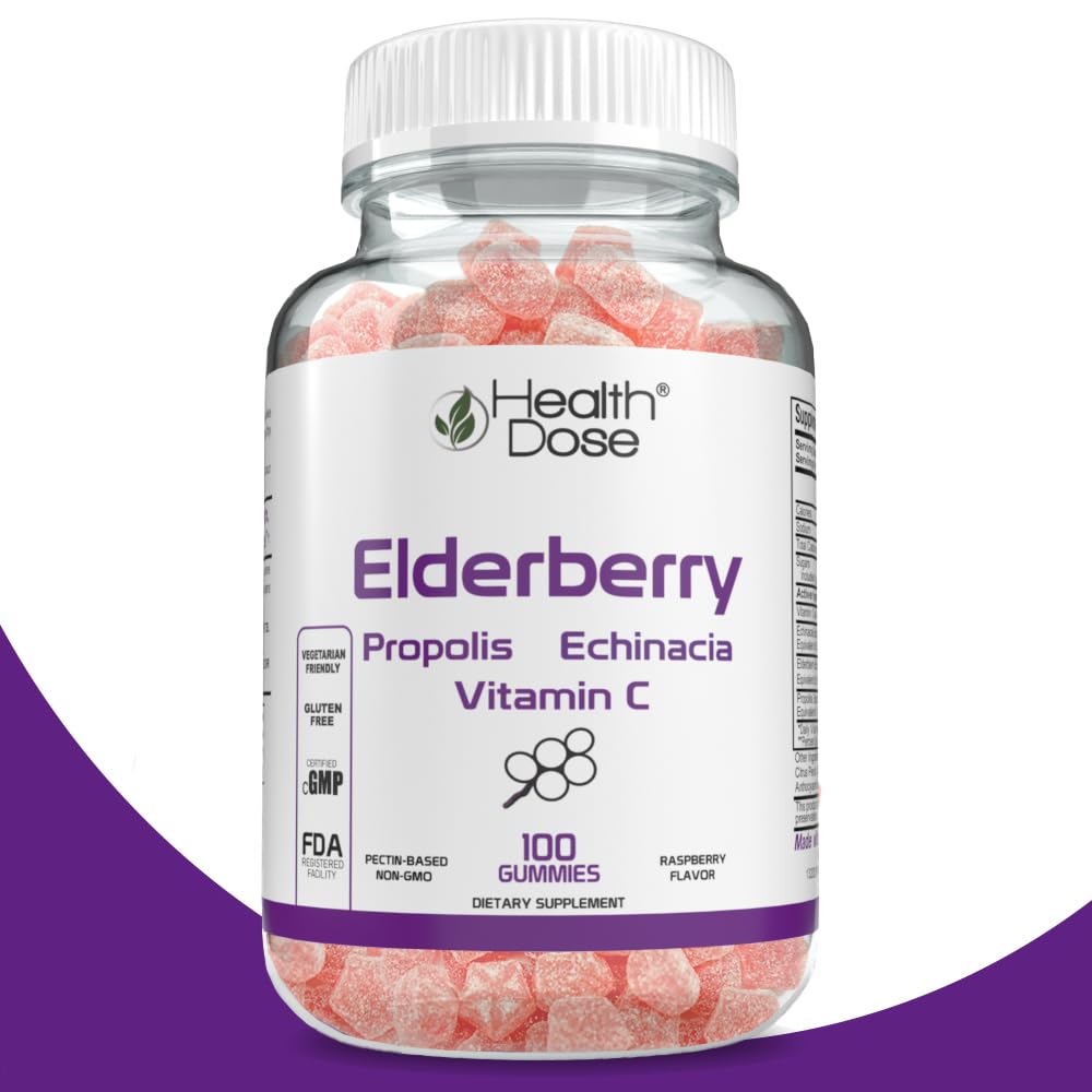 Foto 3 pulgar | Gummies Health Dose Saúco Para Adultos, 100 Unidades, Para Apoyar El Sistema Inmunitario - Venta Internacional.