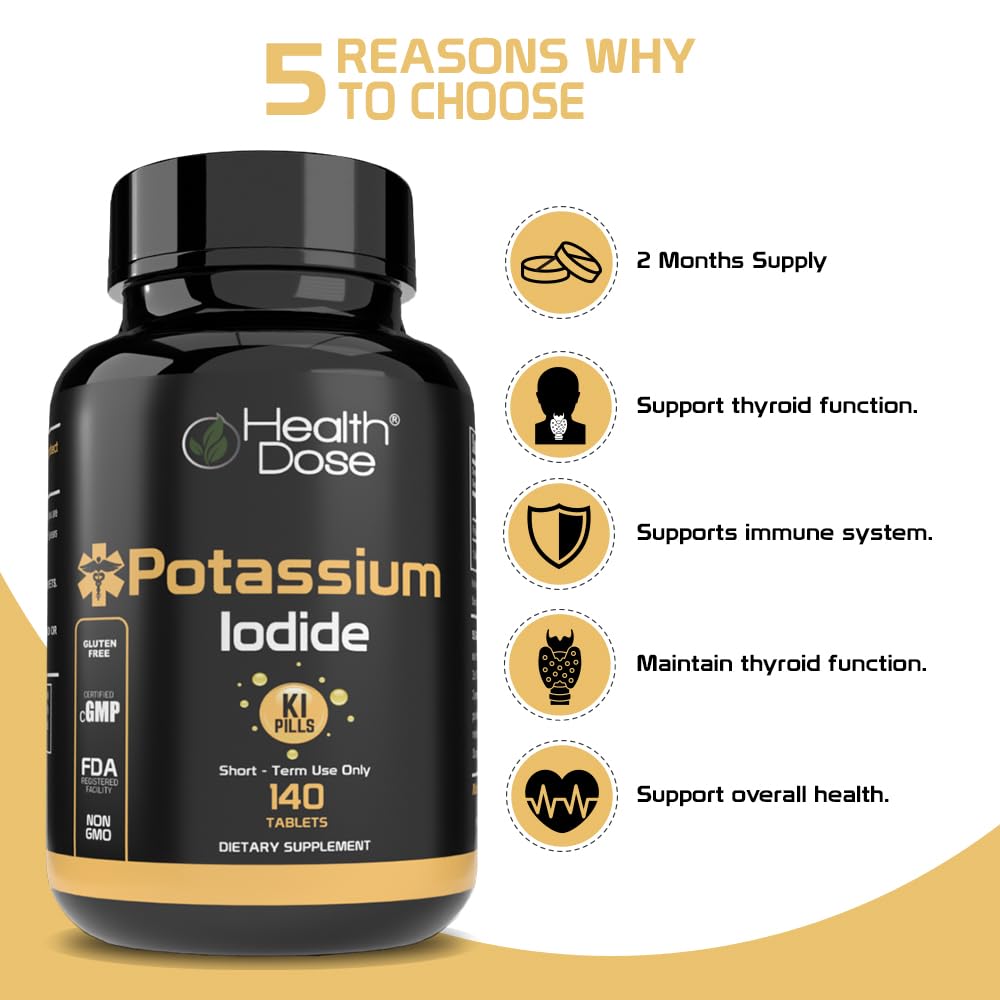 Foto 5 pulgar | Supplement Health Dose Potasio + Yoduro Ki 130 Mg 140 Tabletas - Venta Internacional.