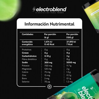 Foto 2 | Electrolitos B Life Electroblend en Polvo Limonada Sin Azúcar 360 G