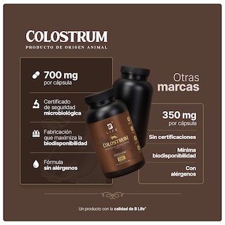 Foto 3 | Calostro Vacuno Puro | 1400mg Por Porción | 240 Cápsulas | Colustrum | B Life.